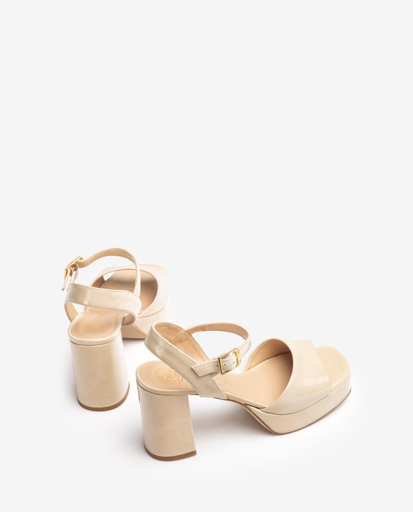 unisa Sandalia de piel y tacón ancho Precio ultrabajo