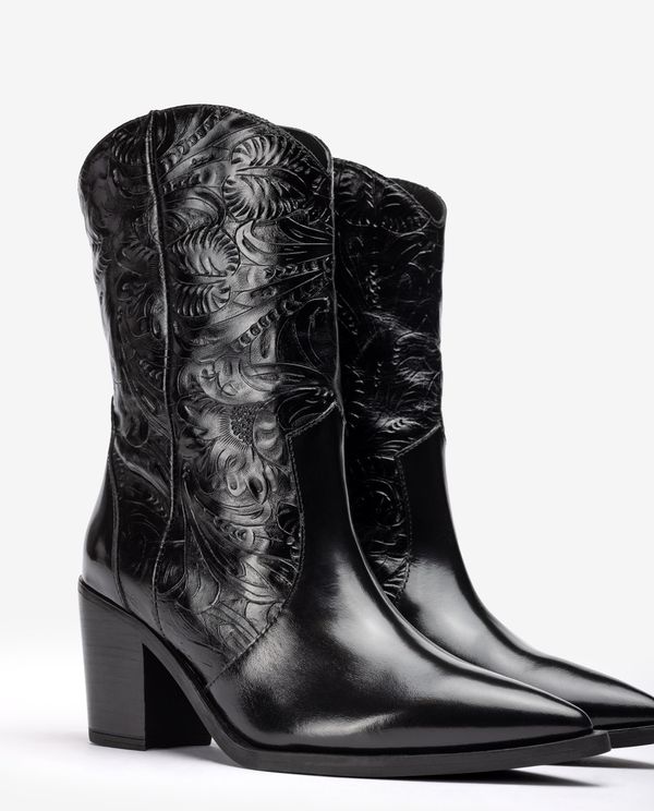unisa Bota cowboy de piel grabada Solo hoy
