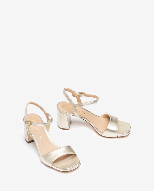 unisa Sandalia en piel metalizada Mejor oferta