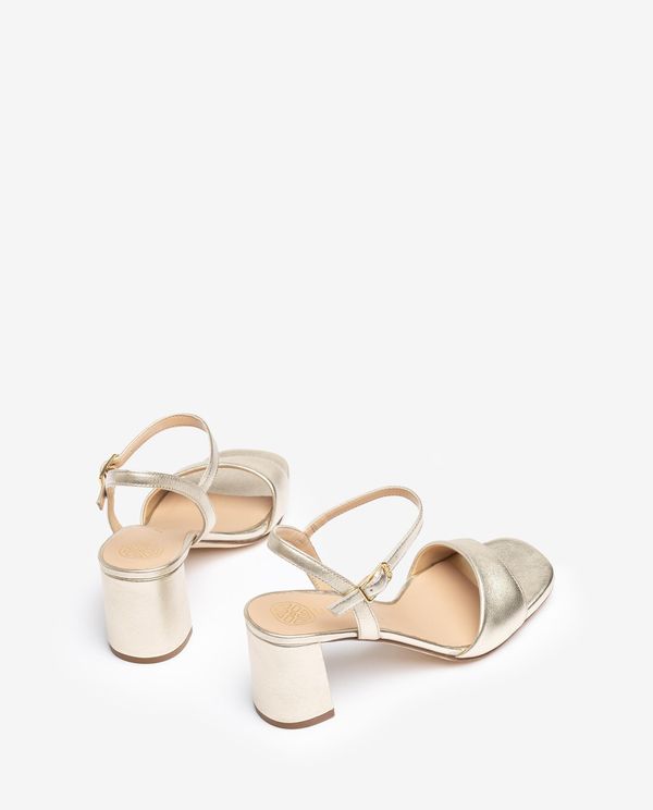 unisa Sandalia en piel metalizada Mejor oferta