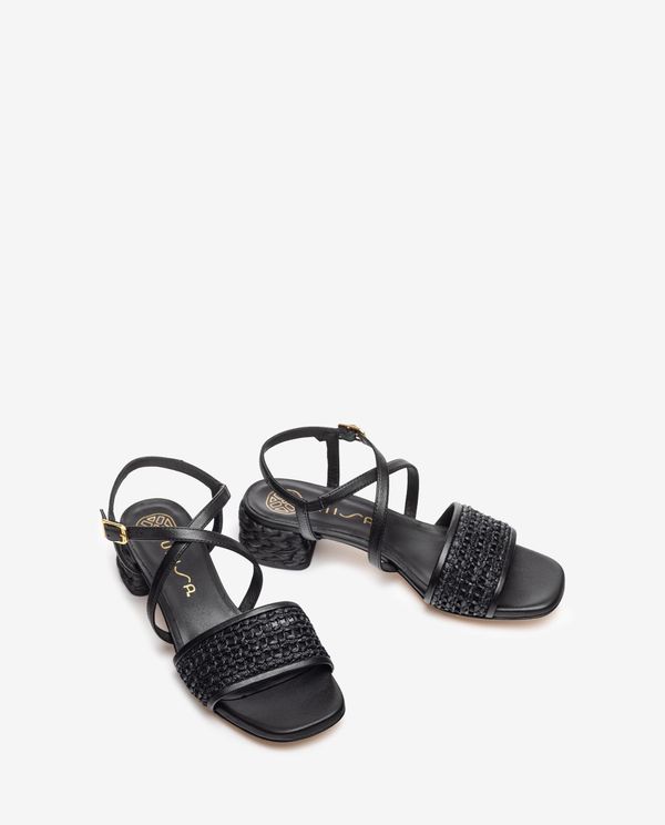 unisa Sandalia con tacón de rafia En oferta