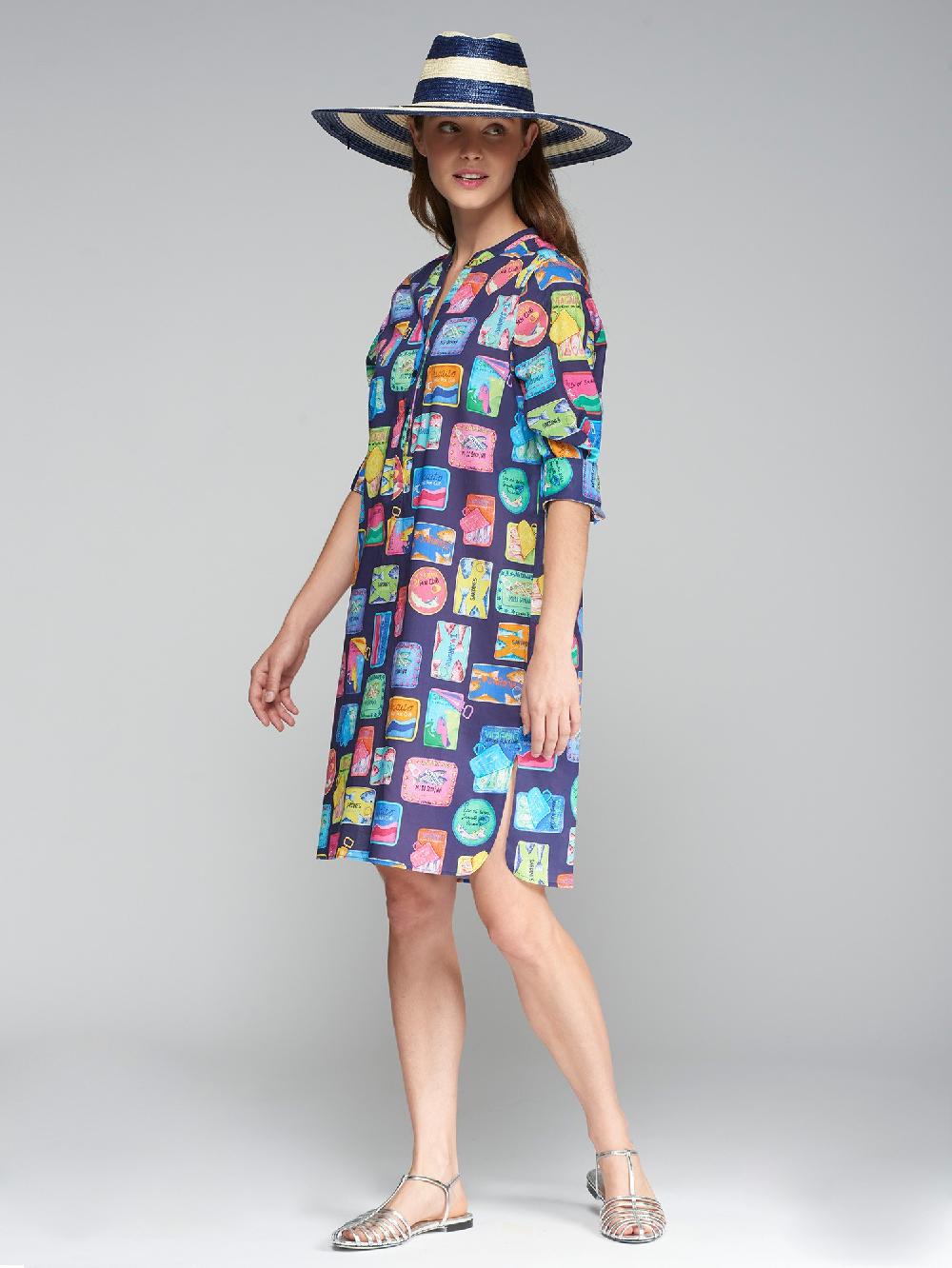 vilagallo VESTIDO SARDINAS NAVY VOILE Solo queda un día