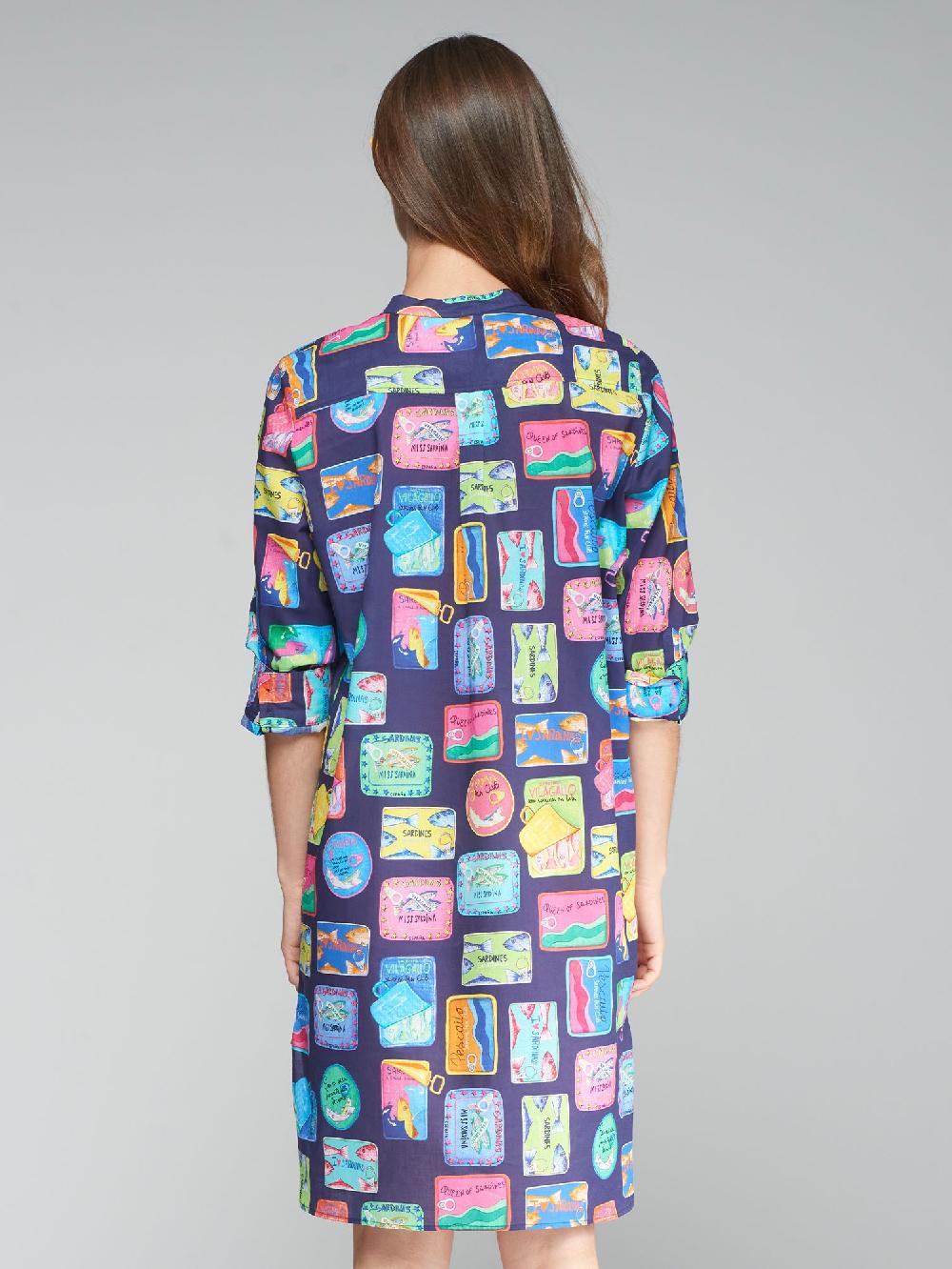vilagallo VESTIDO SARDINAS NAVY VOILE Solo queda un día