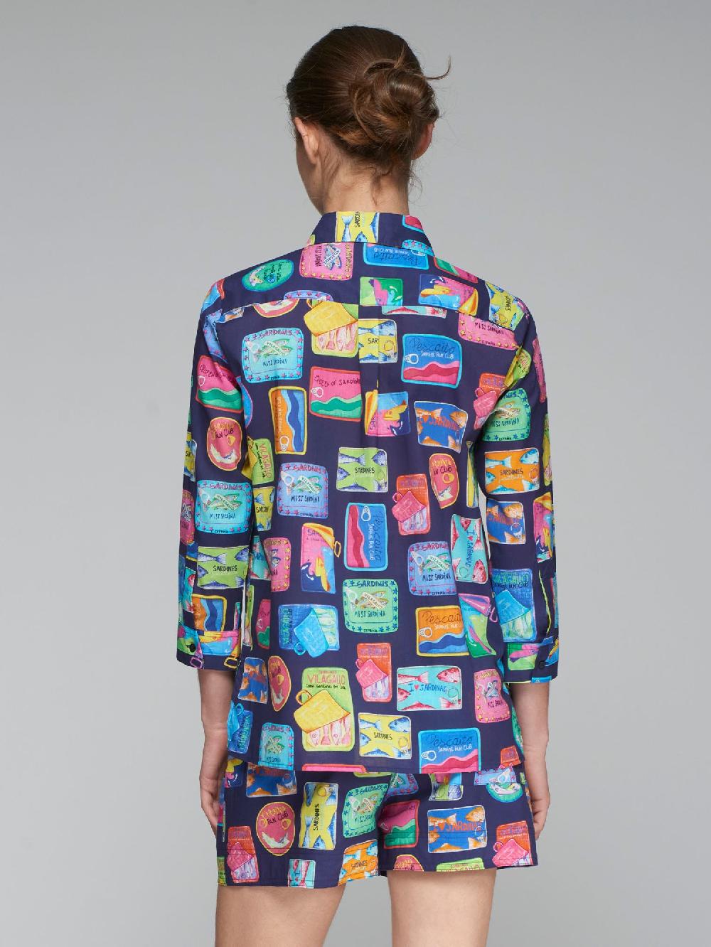 vilagallo CAMISA ALDODÓN VOILE PRINT SARDINAS Liquidación
