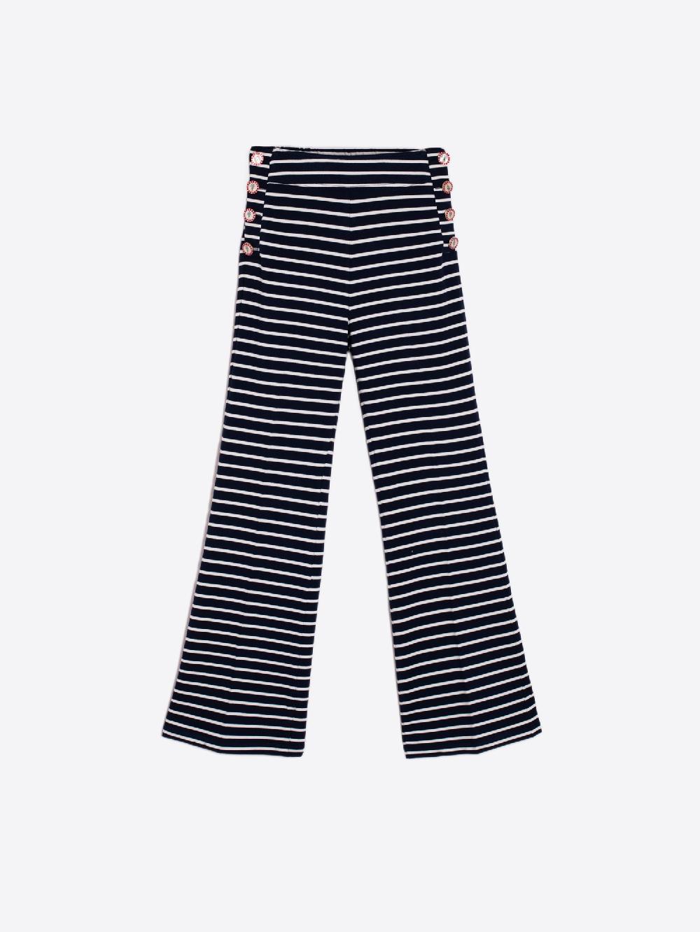 vilagallo PANTALON PUNTO RAYA AZUL BOTONES Precios de Black Friday