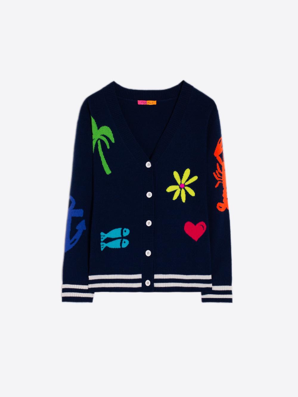 vilagallo CARDIGAN PUNTO INTRASIA PLAYA MARINO Oferta exclusiva