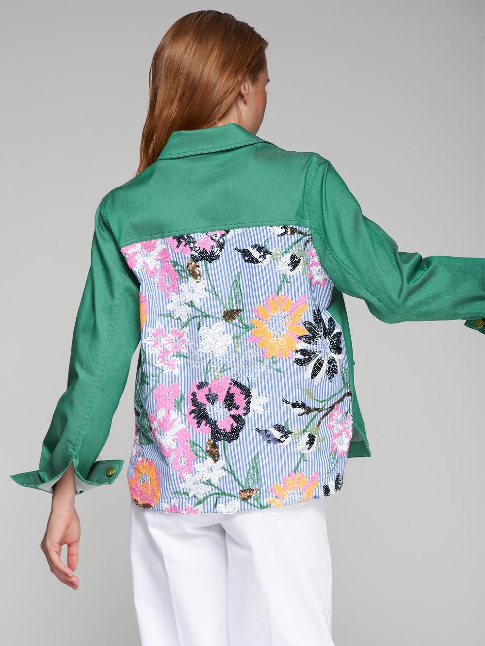 vilagallo CHAQUETA OLIVIA BORDADO FLORES LENTEJUELAS 2025