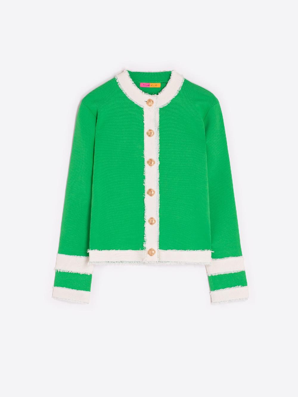 vilagallo CARDIGAN PUNTO VERDE BOTONES DORADOS