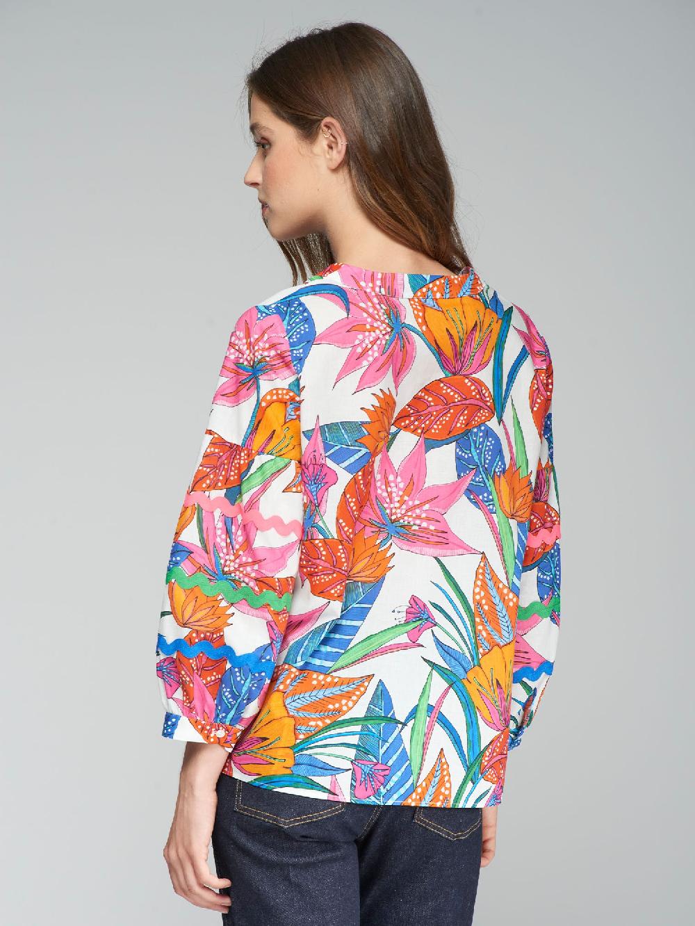 vilagallo CAMISA ALGODÓN PRINT FLOR TROPICAL Venta caliente