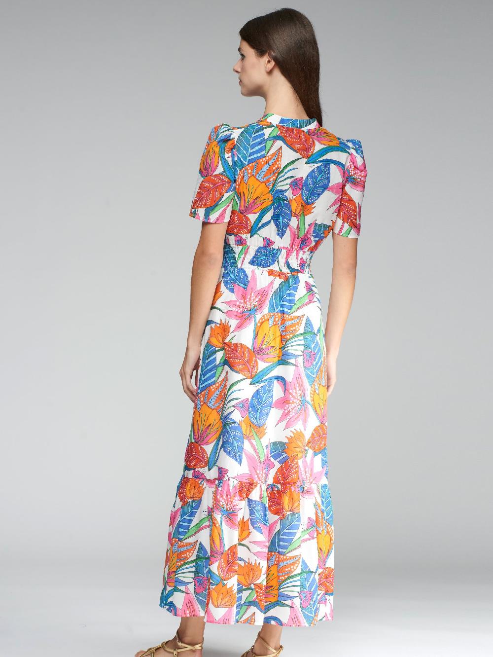 vilagallo VESTIDO ALGODÓN PRINT FLOR TROPICAL En oferta