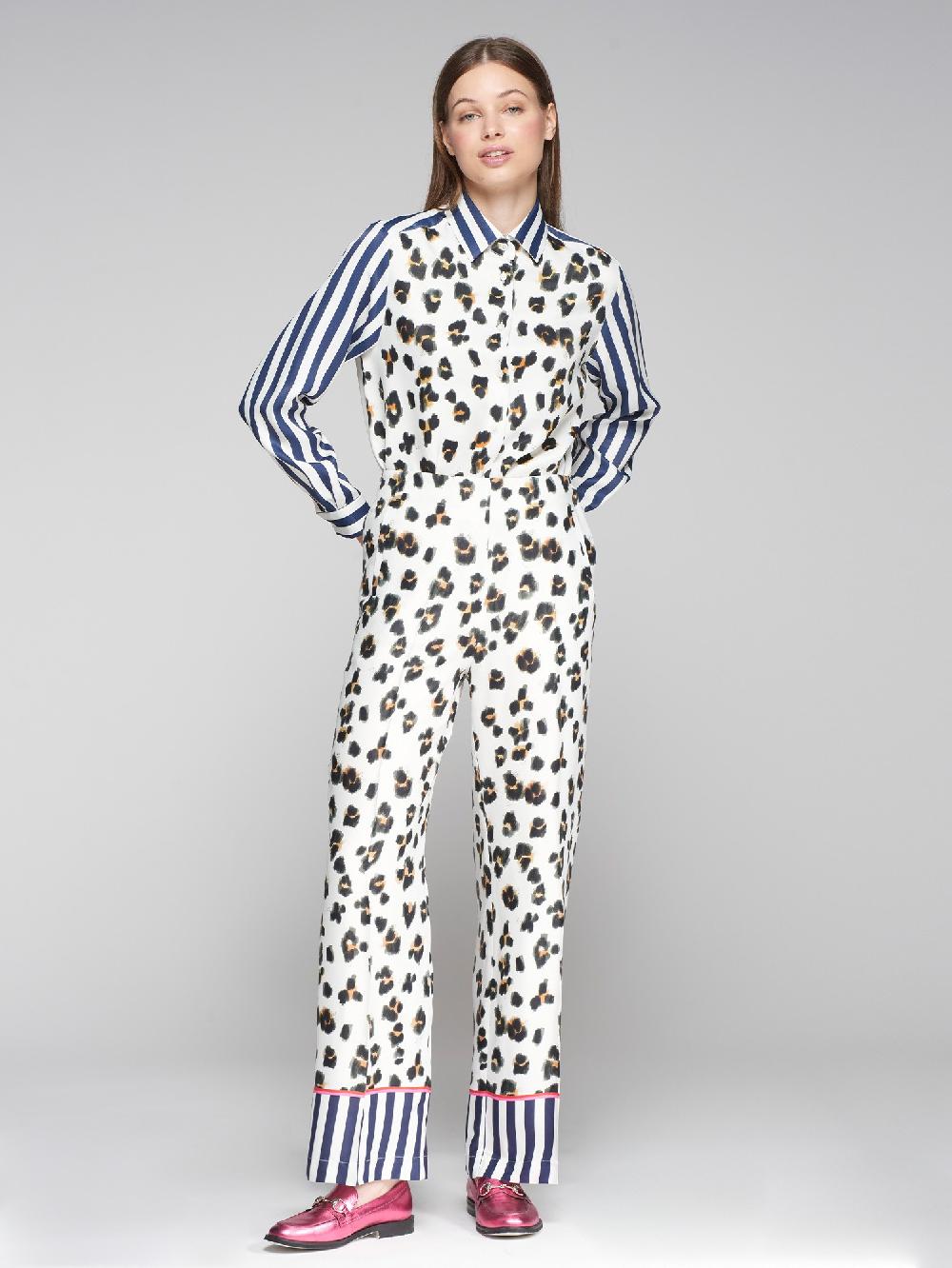 vilagallo PANTALON FLUIDO LEOPARDO RAYAS Rebajas baratas