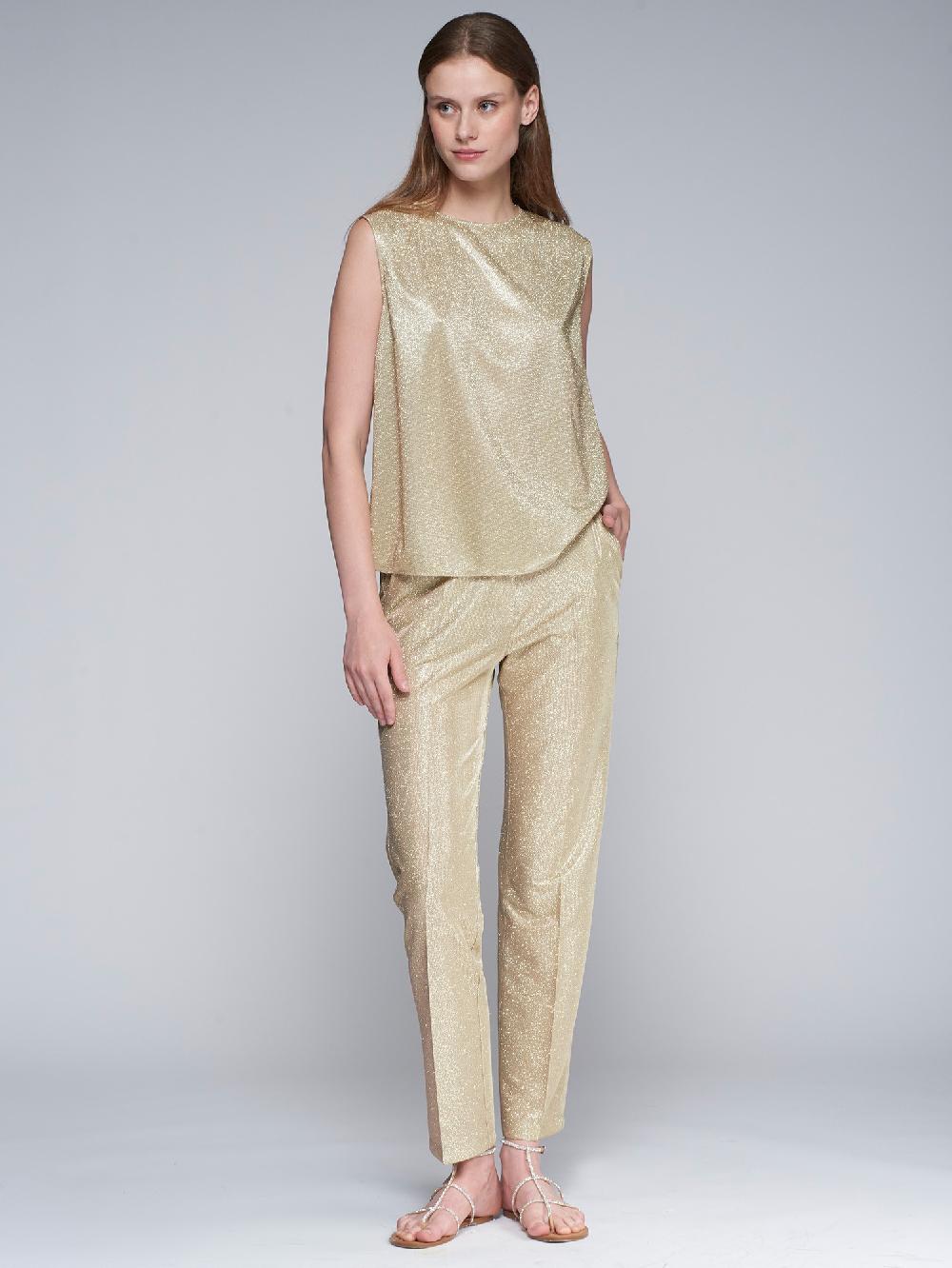 vilagallo PANTALON FLUIDO ORO Mejor oferta
