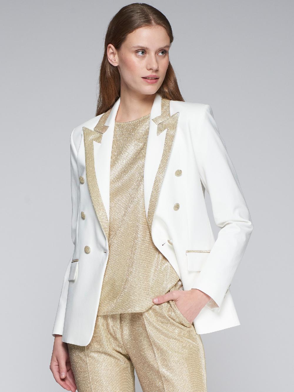 vilagallo CHAQUETA PUNTO ROMA BLANCO ORO Rebajas top