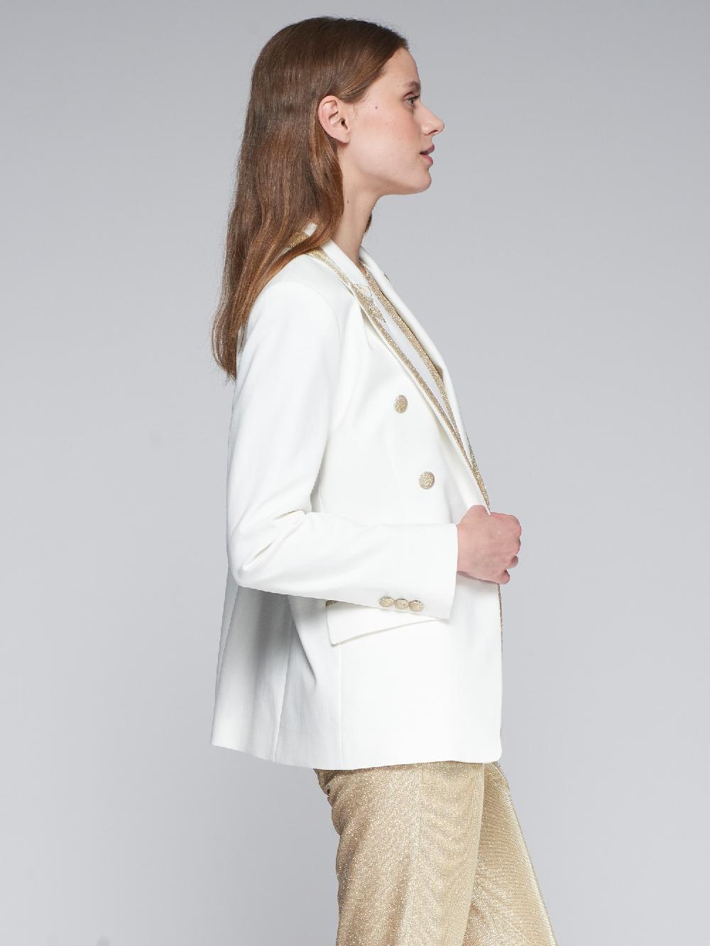 vilagallo CHAQUETA PUNTO ROMA BLANCO ORO Rebajas top