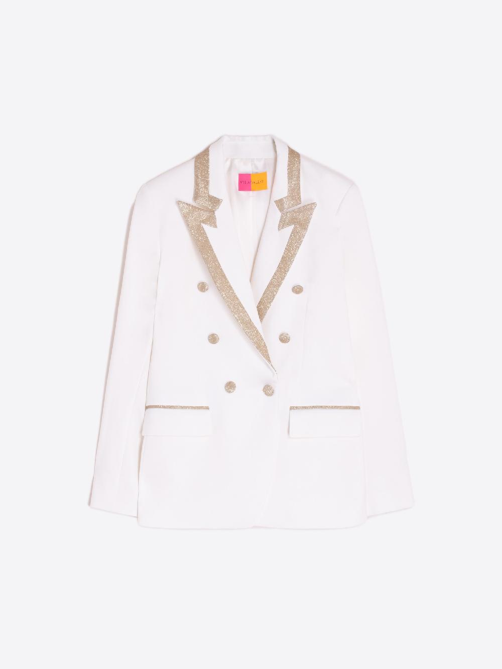 vilagallo CHAQUETA PUNTO ROMA BLANCO ORO Rebajas top