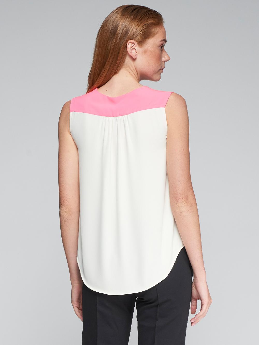 vilagallo TOP FLUIDO CHIFFON CRUDO ROSA COMPRAR AHORA