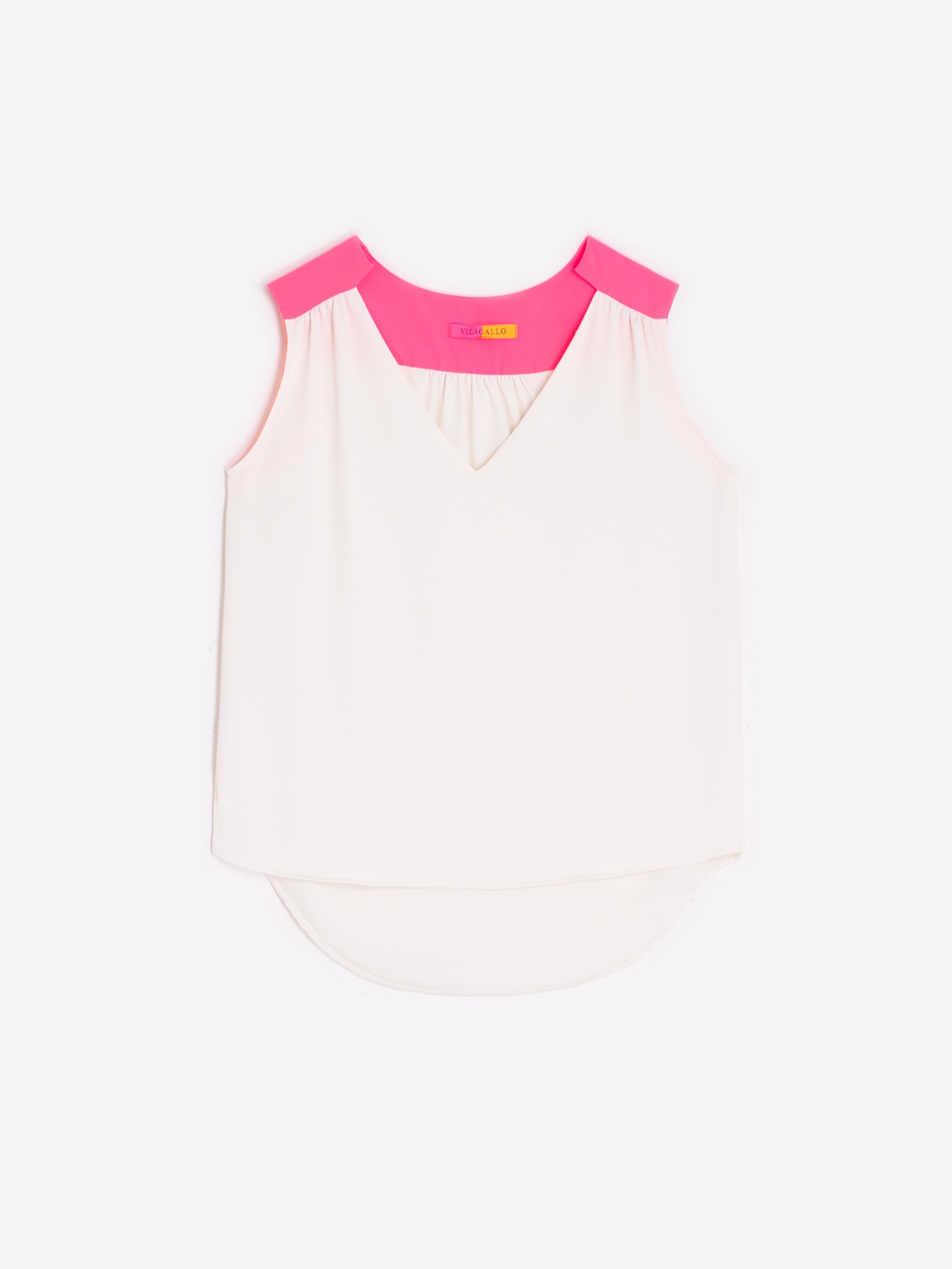 vilagallo TOP FLUIDO CHIFFON CRUDO ROSA COMPRAR AHORA