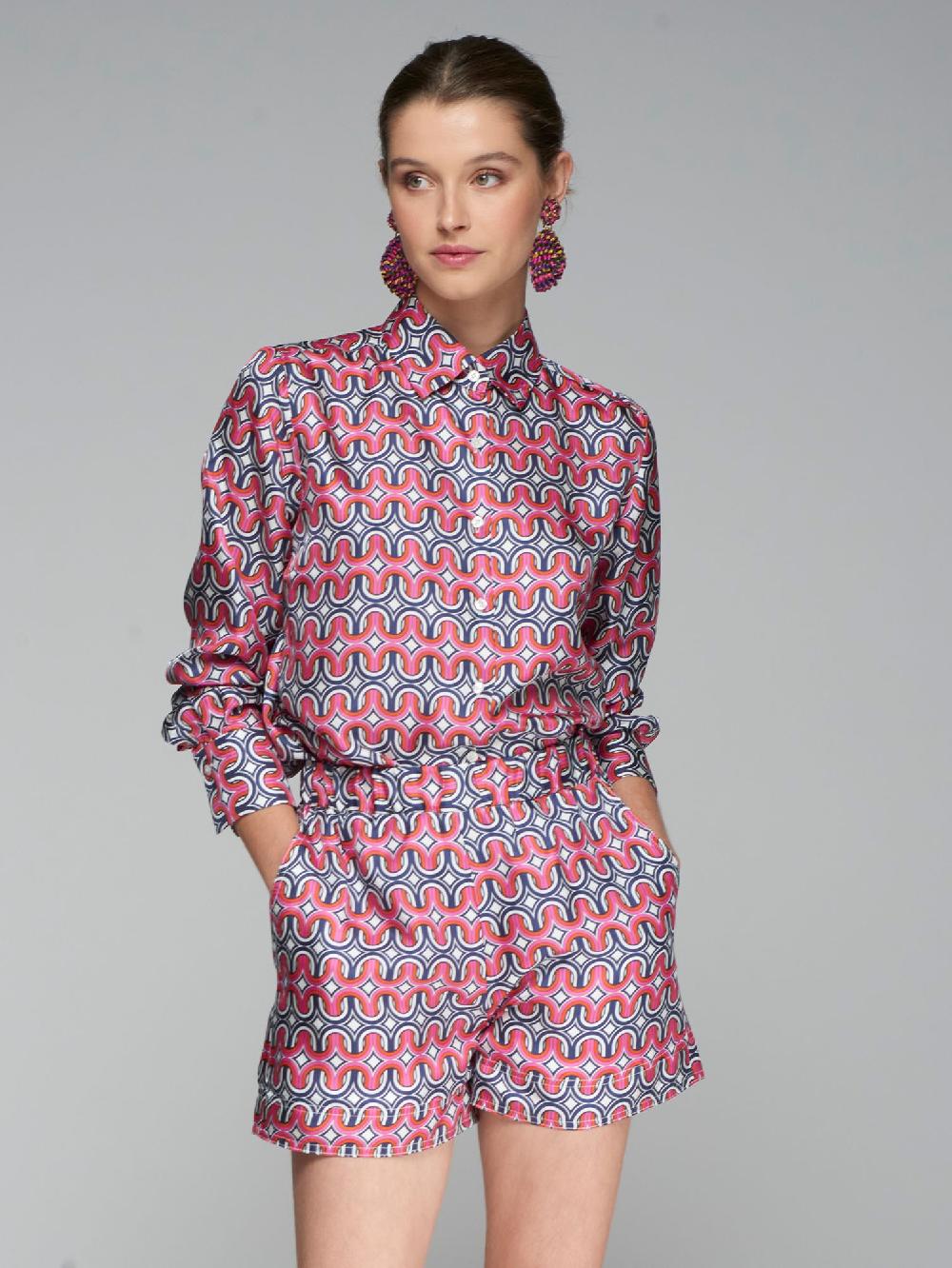 vilagallo CAMISA GEOMETRICO 100% SEDA Superdescuento