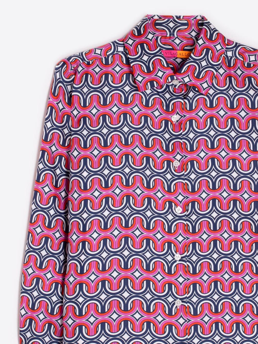 vilagallo CAMISA GEOMETRICO 100% SEDA Superdescuento