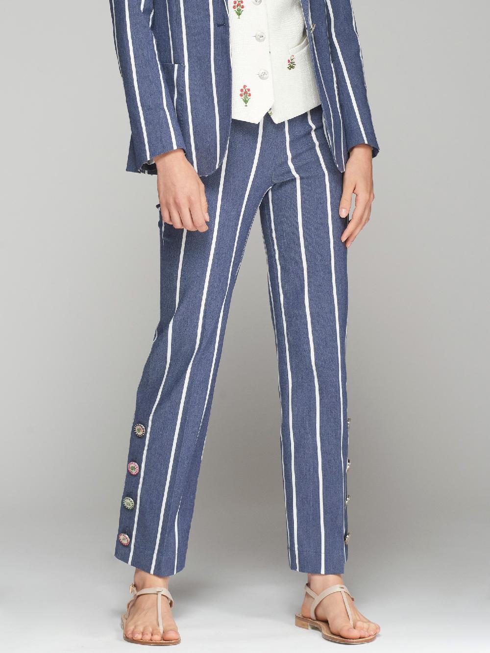 vilagallo PANTALON MARINO RAYA BLANCA Liquidación