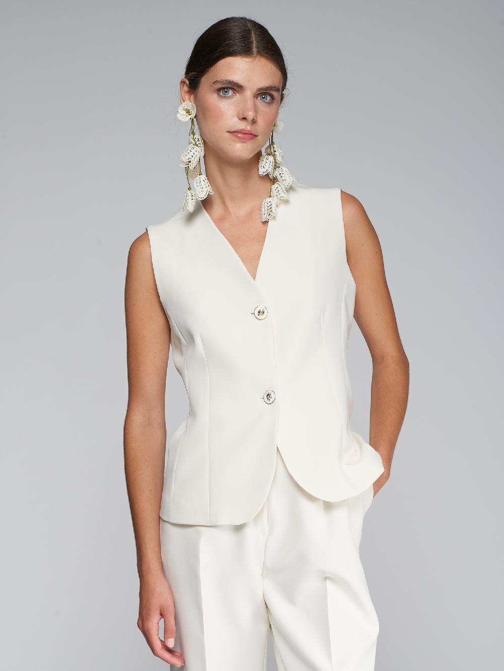 vilagallo CHALECO CREP BLANCO Ahorra y exporta