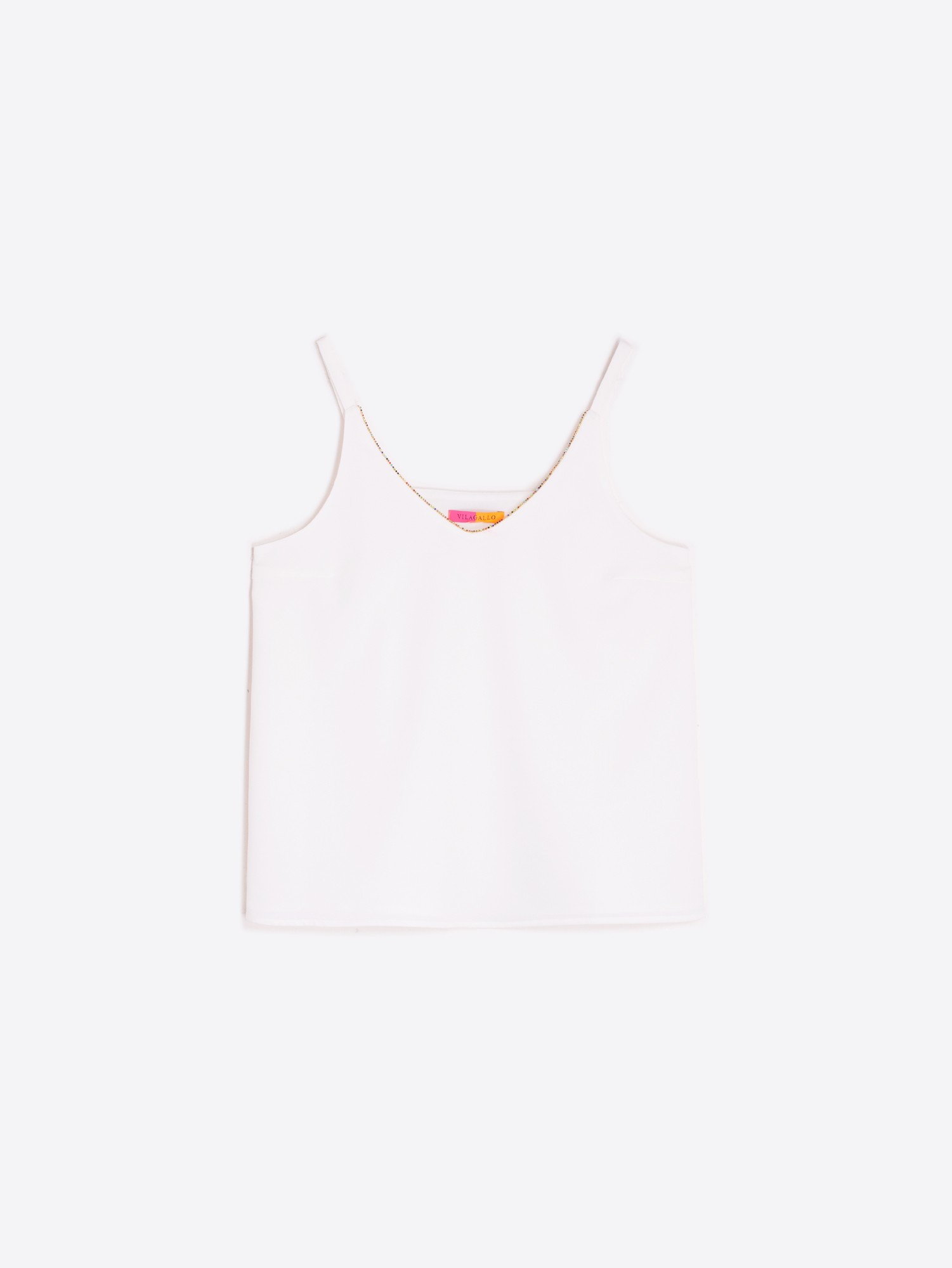 vilagallo TOP TIRANTES FLUIDA CREP BLANCO Oferta exclusiva