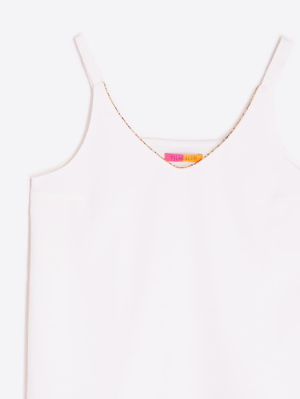 vilagallo TOP TIRANTES FLUIDA CREP BLANCO Oferta exclusiva
