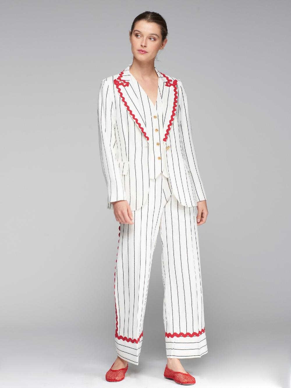 vilagallo PANTALON DIPLOMATICO ONDULINA ROJA Ofertas de temporada