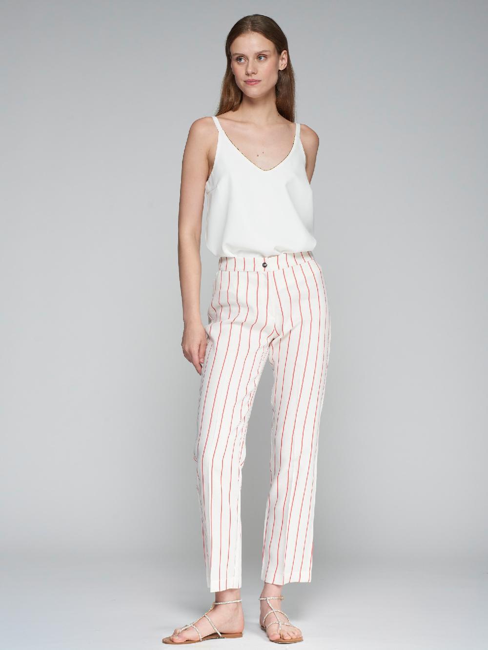 vilagallo PANTALON DIPLOMATICO ROJO LINO Devoluciones gratuitas