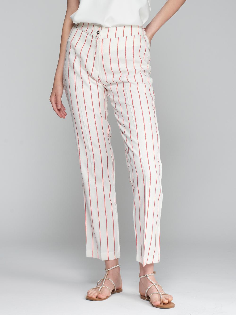 vilagallo PANTALON DIPLOMATICO ROJO LINO Devoluciones gratuitas