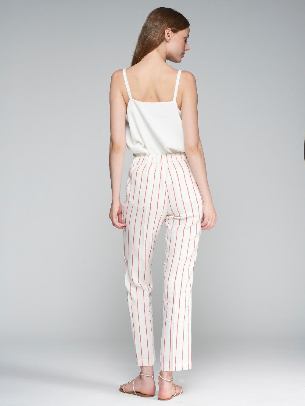 vilagallo PANTALON DIPLOMATICO ROJO LINO Devoluciones gratuitas