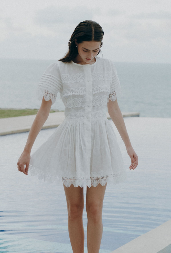 ﻿waimari VIOLETTA DRESS WHITE Precio de fábrica