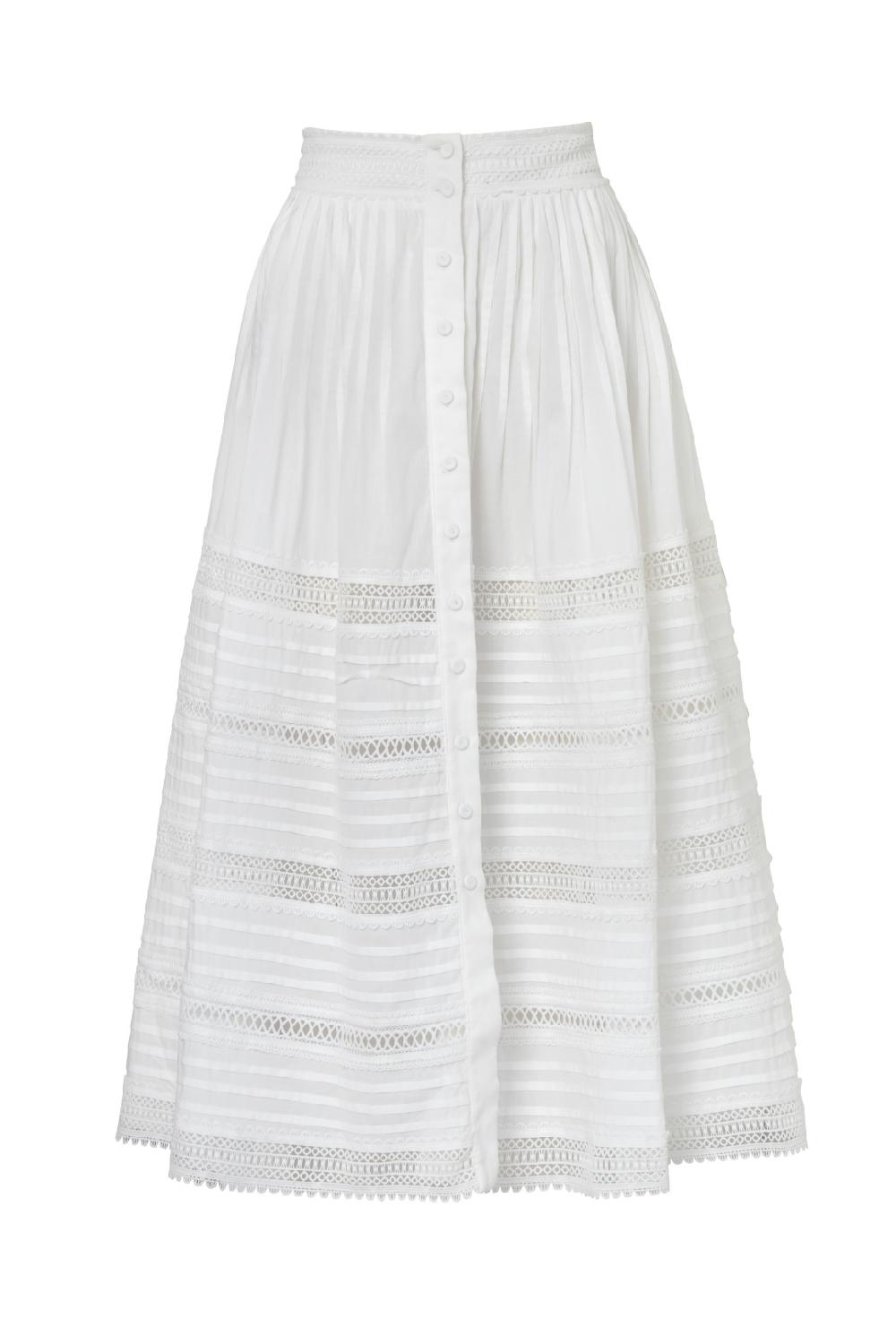 waimari CAMILA MIDI SKIRT WHITE Oferta exclusiva