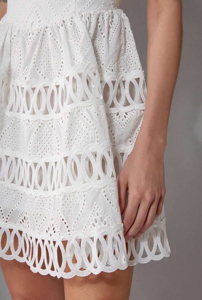 waimari CLARISSA MINI DRESS WHITE En línea