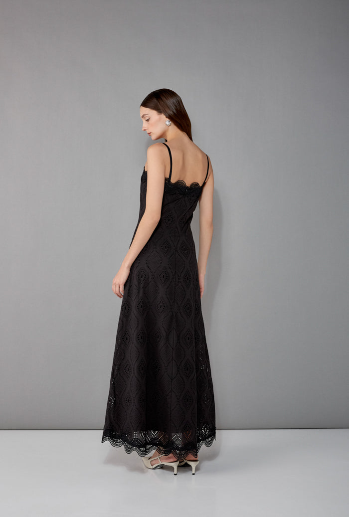 waimari THALIA MIDI DRESS BLACK Venta caliente