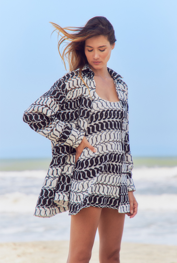 waimari PARAMO SHIRT BLACK/WHITE Los más vendidos