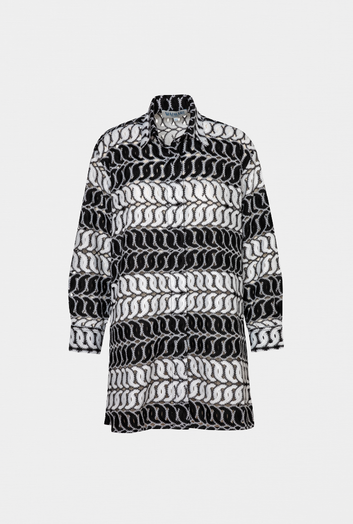 waimari PARAMO SHIRT BLACK/WHITE Los más vendidos