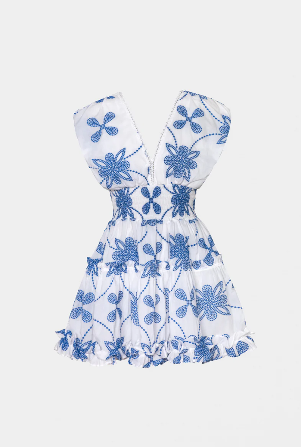 waimari GISELLE MINI DRESS WHITE/BLUE Descuento por venta flash