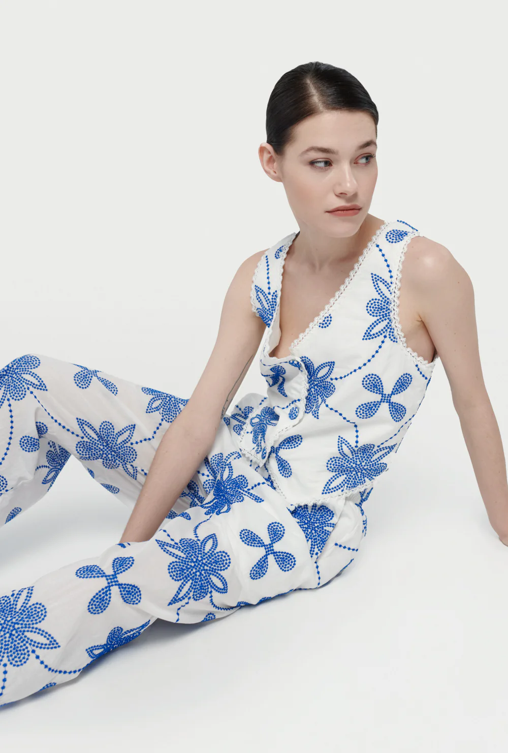 waimari DAPHNE VEST WHITE/BLUE