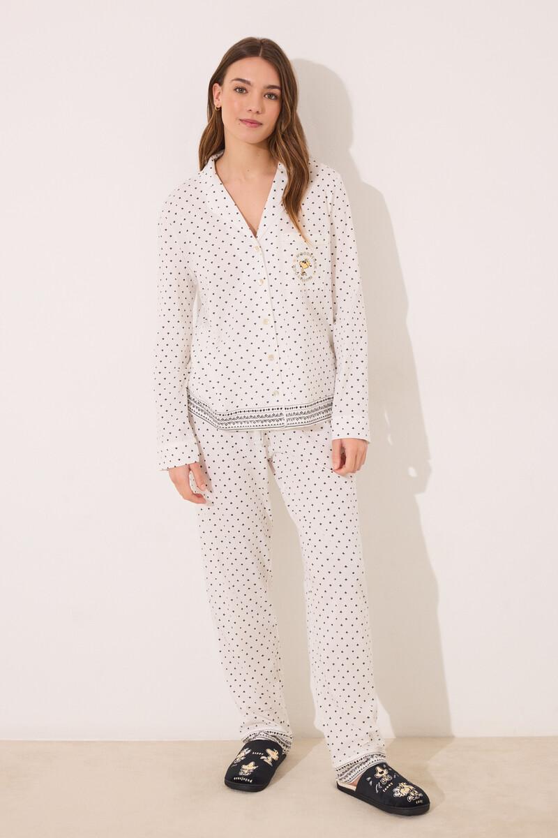 women'secret Pijama camisero algodón topos Snoopy