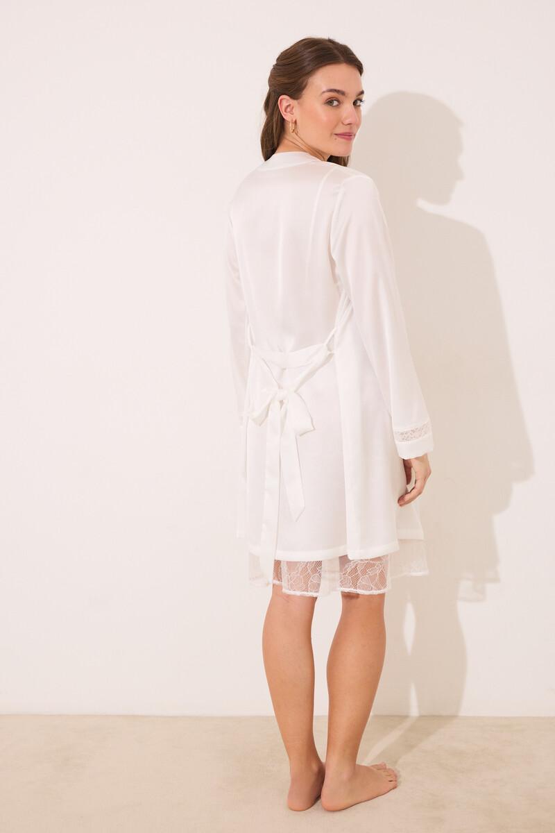 women'secret Bata midi satén blanca Superdescuento