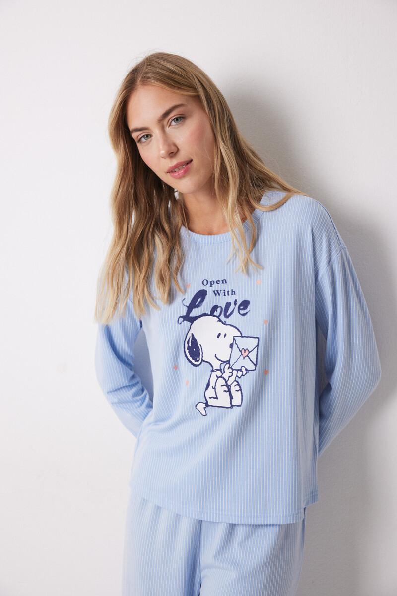 women'secret Pijama largo textura acanalada Snoopy Liquidación