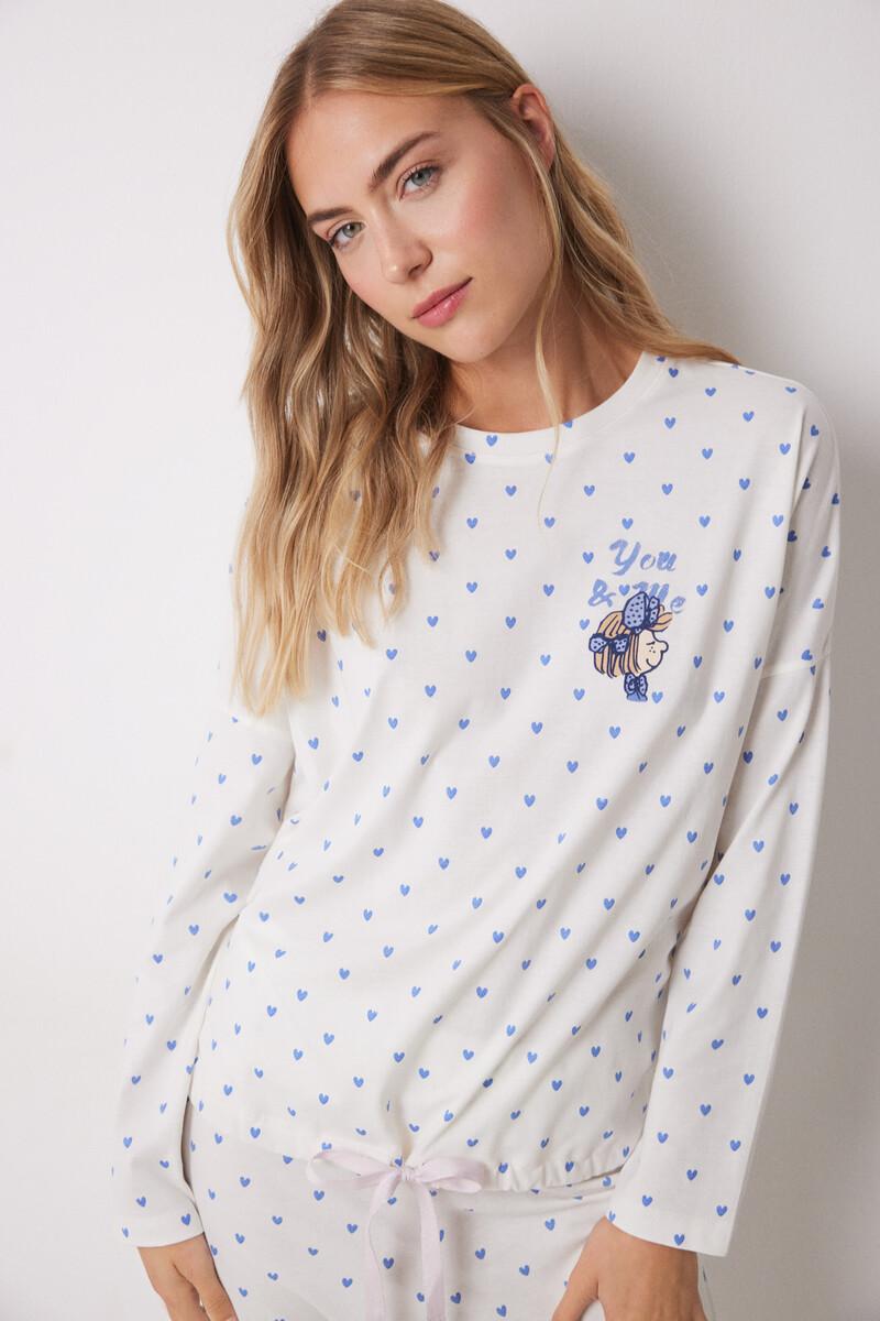 women'secret Pijama largo 100% algodón corazones Envío internacional gratuito