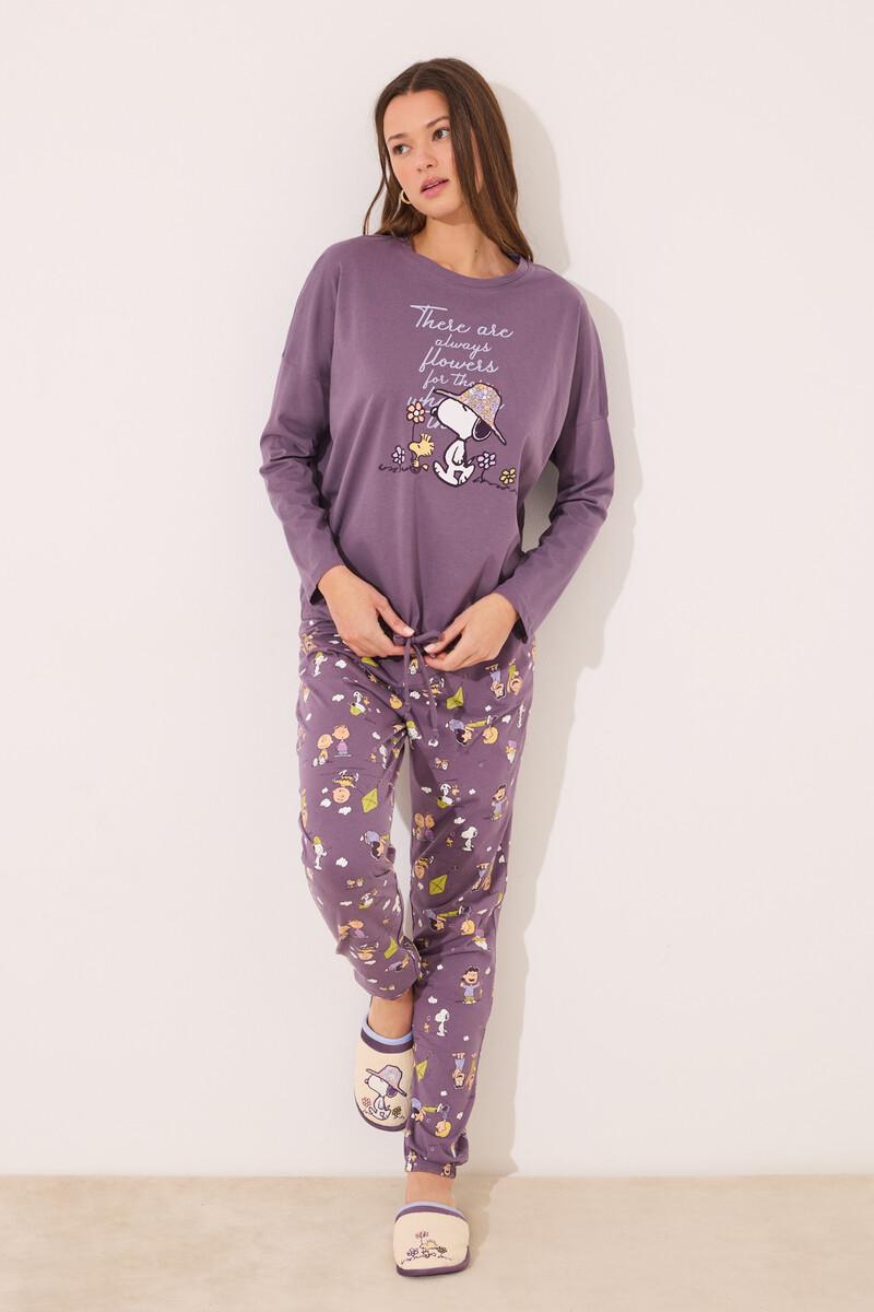 women'secret Pijama largo 100% algodón print Snoopy Ahorra y exporta