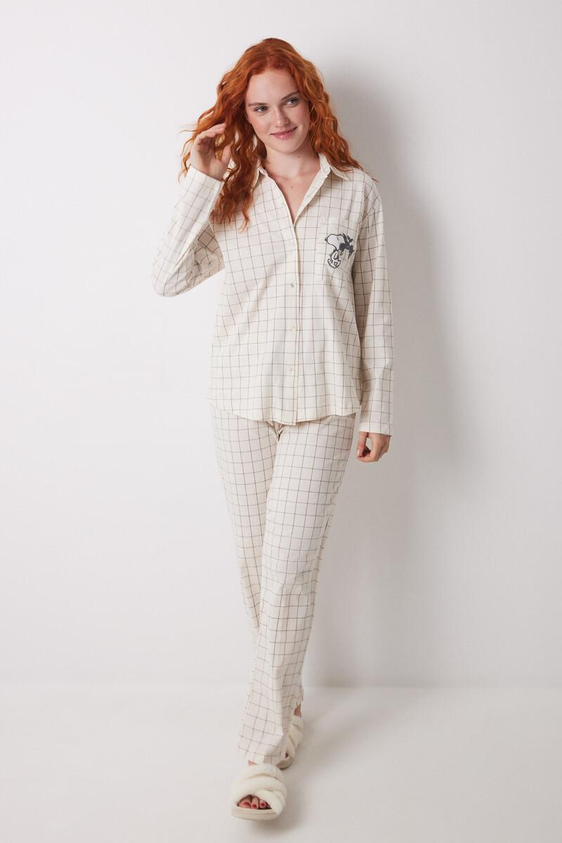 women'secret Pijama camisero largo 100% algodón cuadros Libre de impuestos
