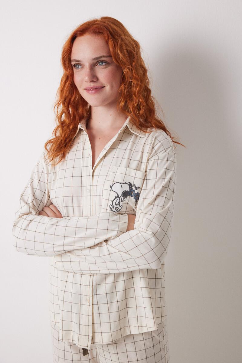 women'secret Pijama camisero largo 100% algodón cuadros Libre de impuestos