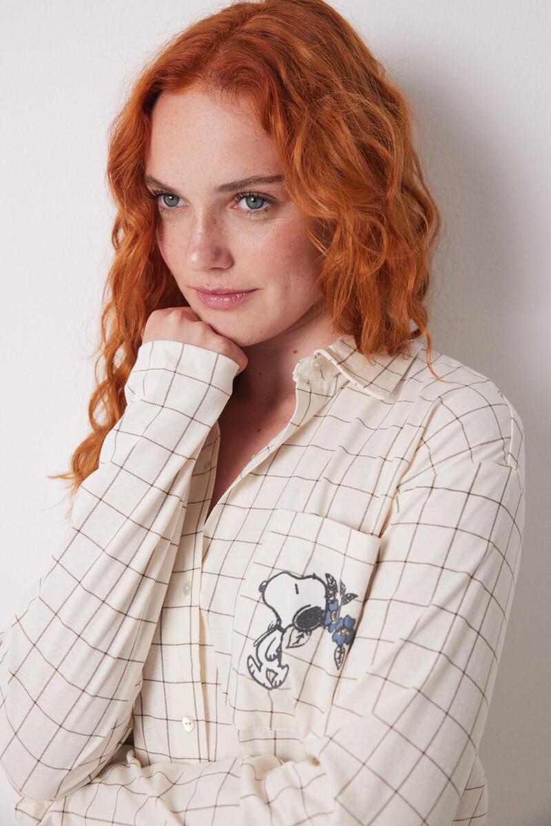 women'secret Pijama camisero largo 100% algodón cuadros Libre de impuestos