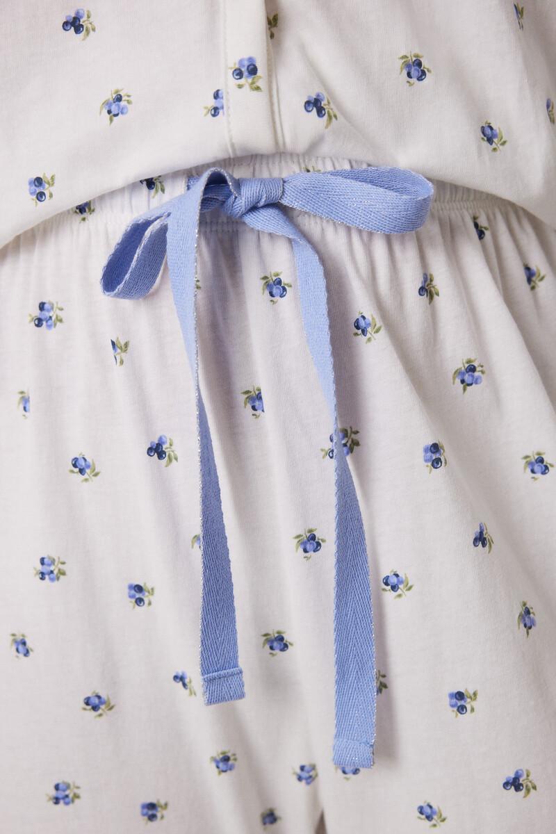 women'secret Pijama largo 100% algodón blanco flores Descuentos del mes