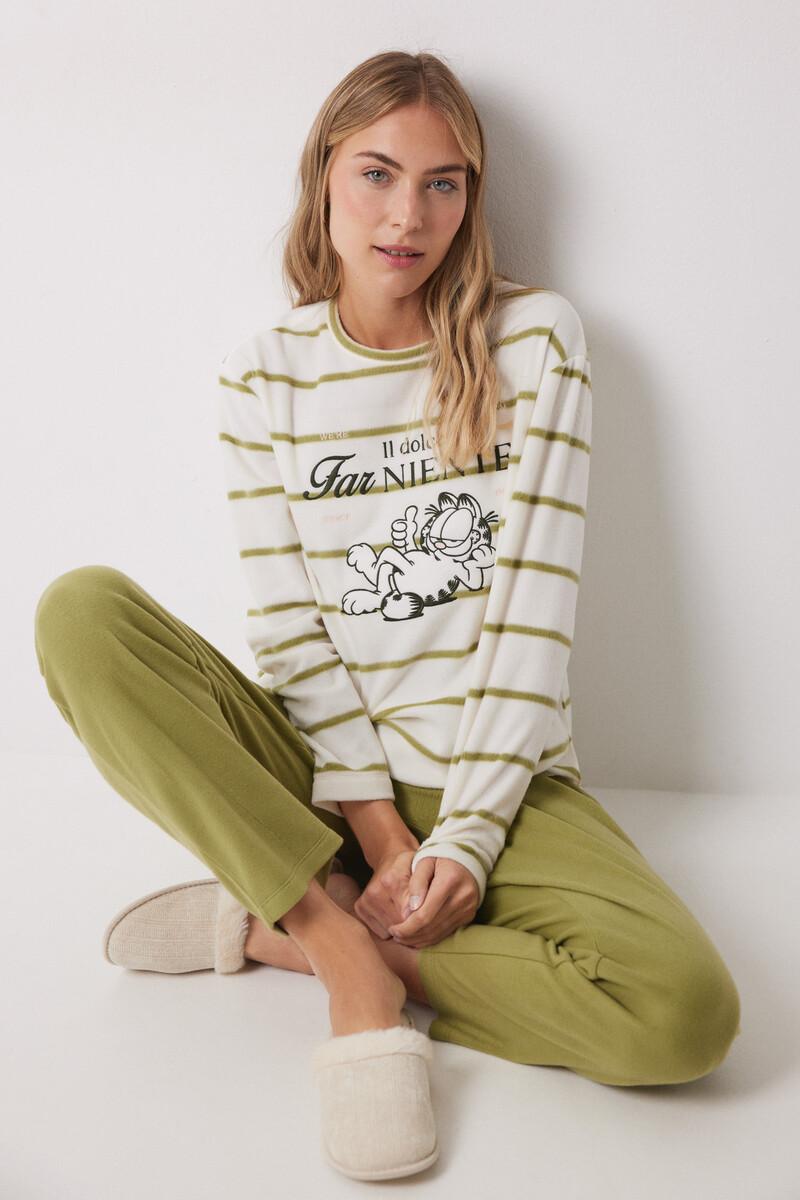 women'secret Pijama largo polar Garfield
