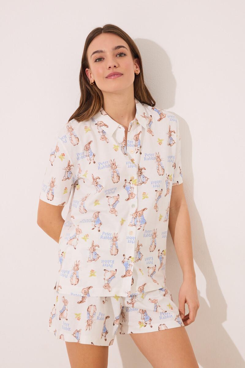 women'secret Pijama camisero corto 100% algodón "Peter Rabbit" Outlet online